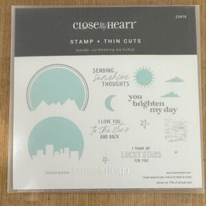 Close to My Heart Wander Cardmaking Stamp + Thin Cuts — Light Teal